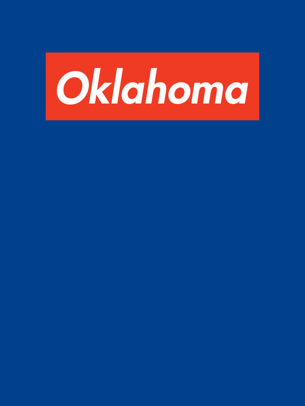 Personalized Streetwear T-Shirt - Blue - Oklahoma - Decorate View
