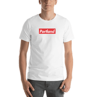 Thumbnail for Personalized Streetwear T-Shirt - White - Portland - Shirt View