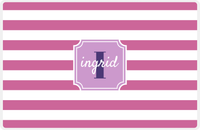 Thumbnail for Personalized Striped II Placemat - Name Over Initial - Orchid - Stamp Frame -  View