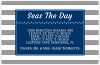 Thumbnail for Personalized Striped III Placemat - Multi-Line - Grey, Navy, Glacier - Round Corners Frame -  View