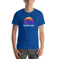 Thumbnail for Personalized Sunset Palm Tree T-Shirt - Blue - Shirt View