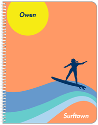 Thumbnail for Personalized Surfing Notebook IV - Surfer Silhouette VII - Front View