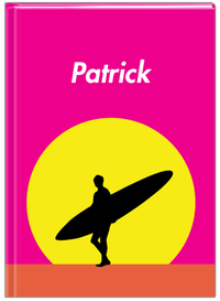 Thumbnail for Personalized Surfing Journal II - Surfer Silhouette IV - Front View