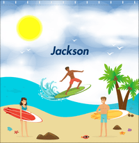 Thumbnail for Personalized Surfing Shower Curtain III - Black Boy II - Decorate View