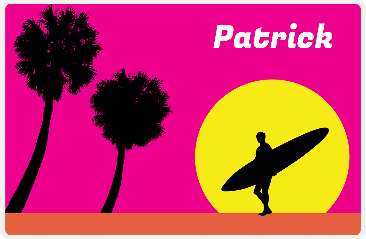 Personalized Surfing Placemat VIII - Surfer Silhouette IV -  View
