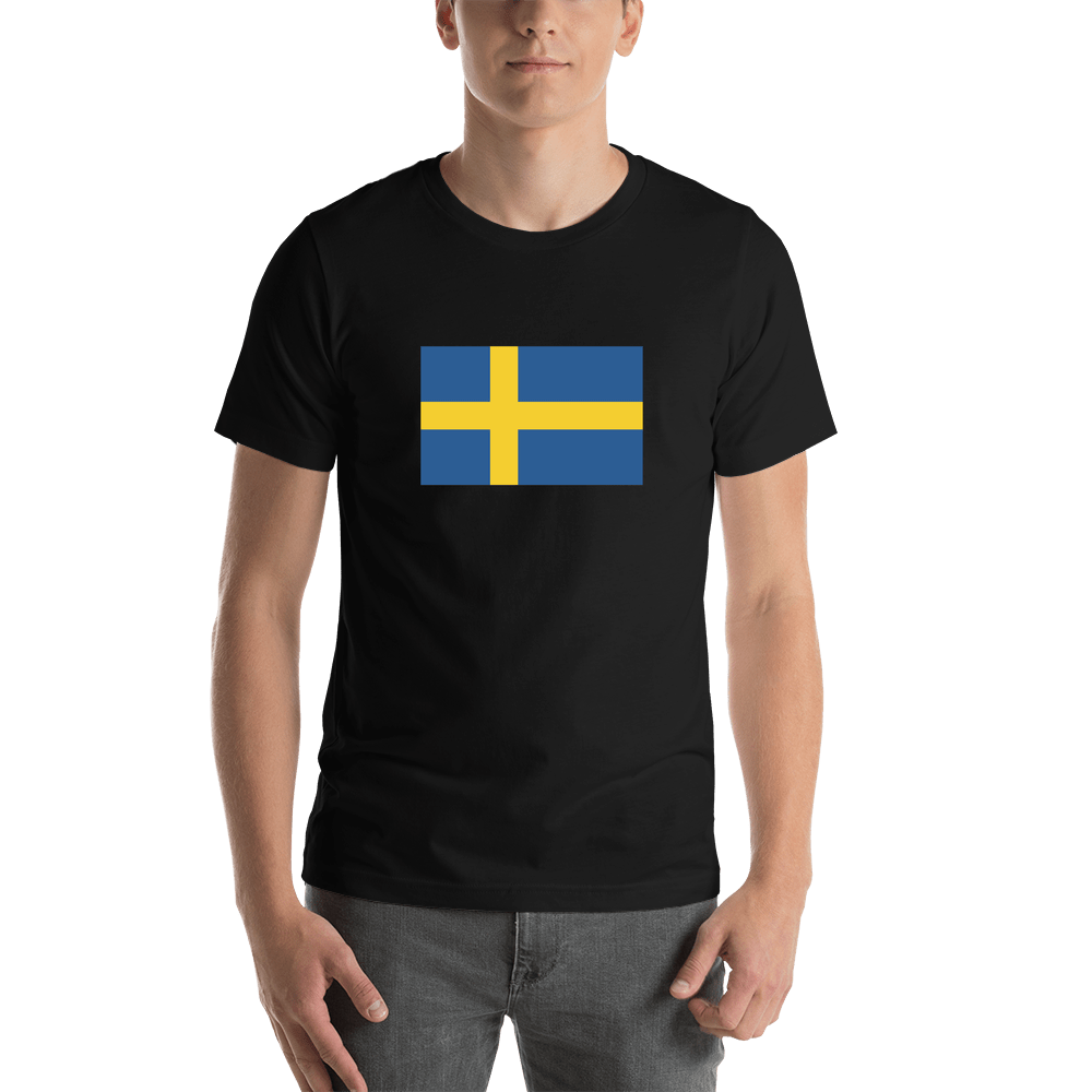 Sweden Flag T-Shirt - Black - Shirt View