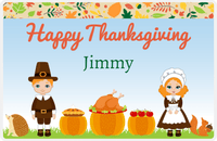 Thumbnail for Personalized Thanksgiving Placemat IX - Thanksgiving Celebration - Redhead Characters -  View