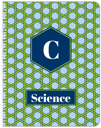 Thumbnail for Personalized Trellis Notebook I - Blue and Green - Hexagon Nameplate - Front View