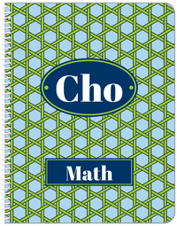 Thumbnail for Personalized Trellis Notebook I - Blue and Green - Oval Nameplate - Front View
