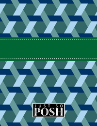 Thumbnail for Personalized Trellis Notebook II - Blue and Green - Ribbon Nameplate - Back View
