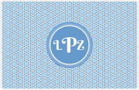 Thumbnail for Personalized Trellis Placemat - Navy and Light Blue - Glacier Circle Frame -  View