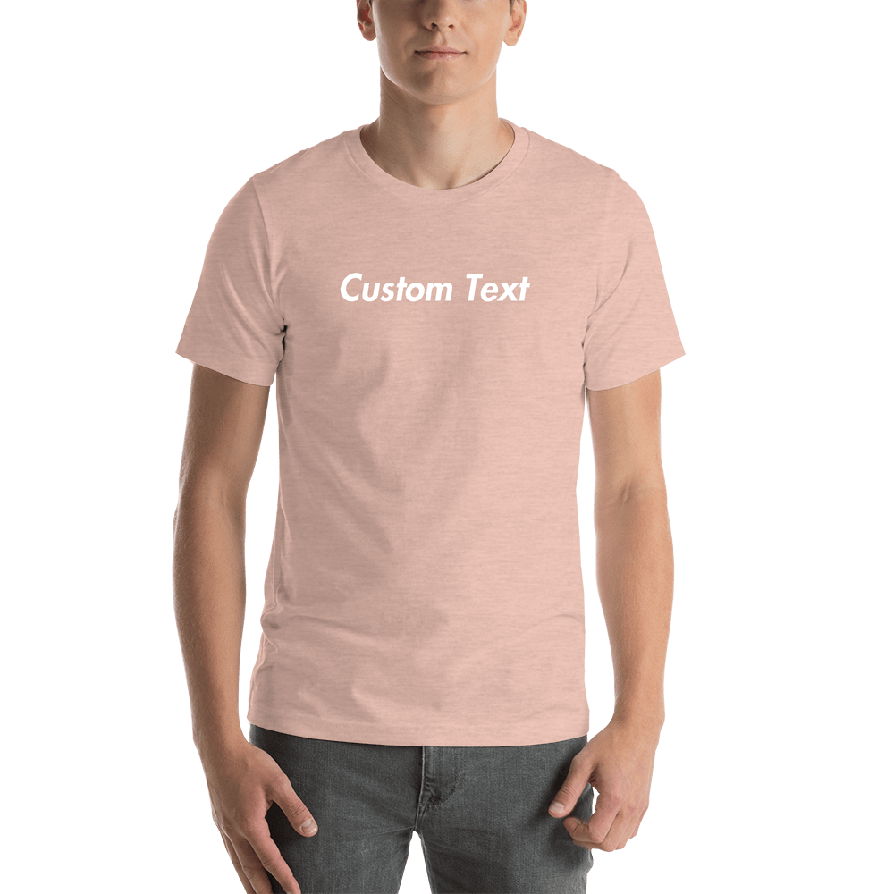 Personalized T-Shirt - Heather Prism Peach - Your Custom Text - Shirt View