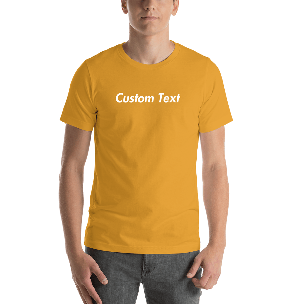 Personalized T-Shirt - Mustard - Your Custom Text - Shirt View
