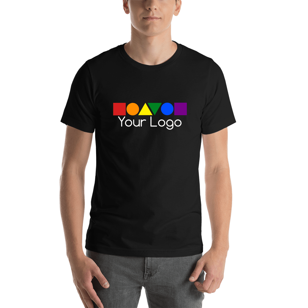 Personalized T-Shirt - Black - Upload Your Logo - Shirt View