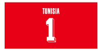 Thumbnail for Personalized Tunisia Jersey Number Beach Towel - Red - Front View