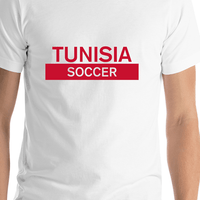 Thumbnail for Tunisia Soccer T-Shirt - White - Shirt Close-Up View