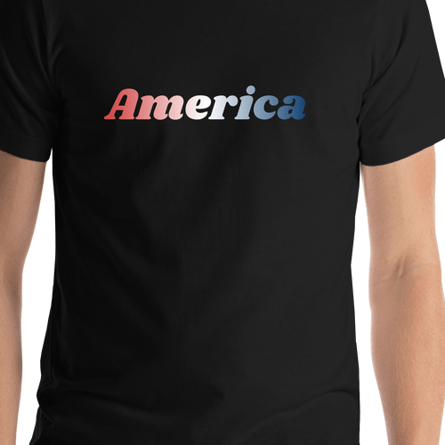 United States of America T-Shirt - Black - Shirt Close-Up View