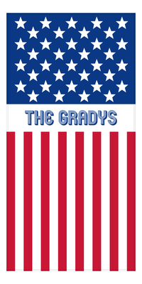 Thumbnail for Personalized USA Flag Beach Towel - Front View