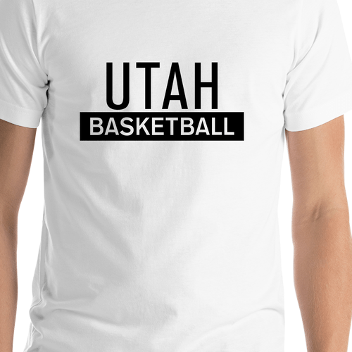 Utah Basketball T-Shirt - White - Shirt Close-Up View
