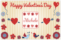 Thumbnail for Personalized Valentines Day Placemat V - Heart Balloons - Tan Background -  View