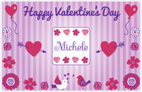 Thumbnail for Personalized Valentines Day Placemat V - Heart Balloons - Purple Background -  View