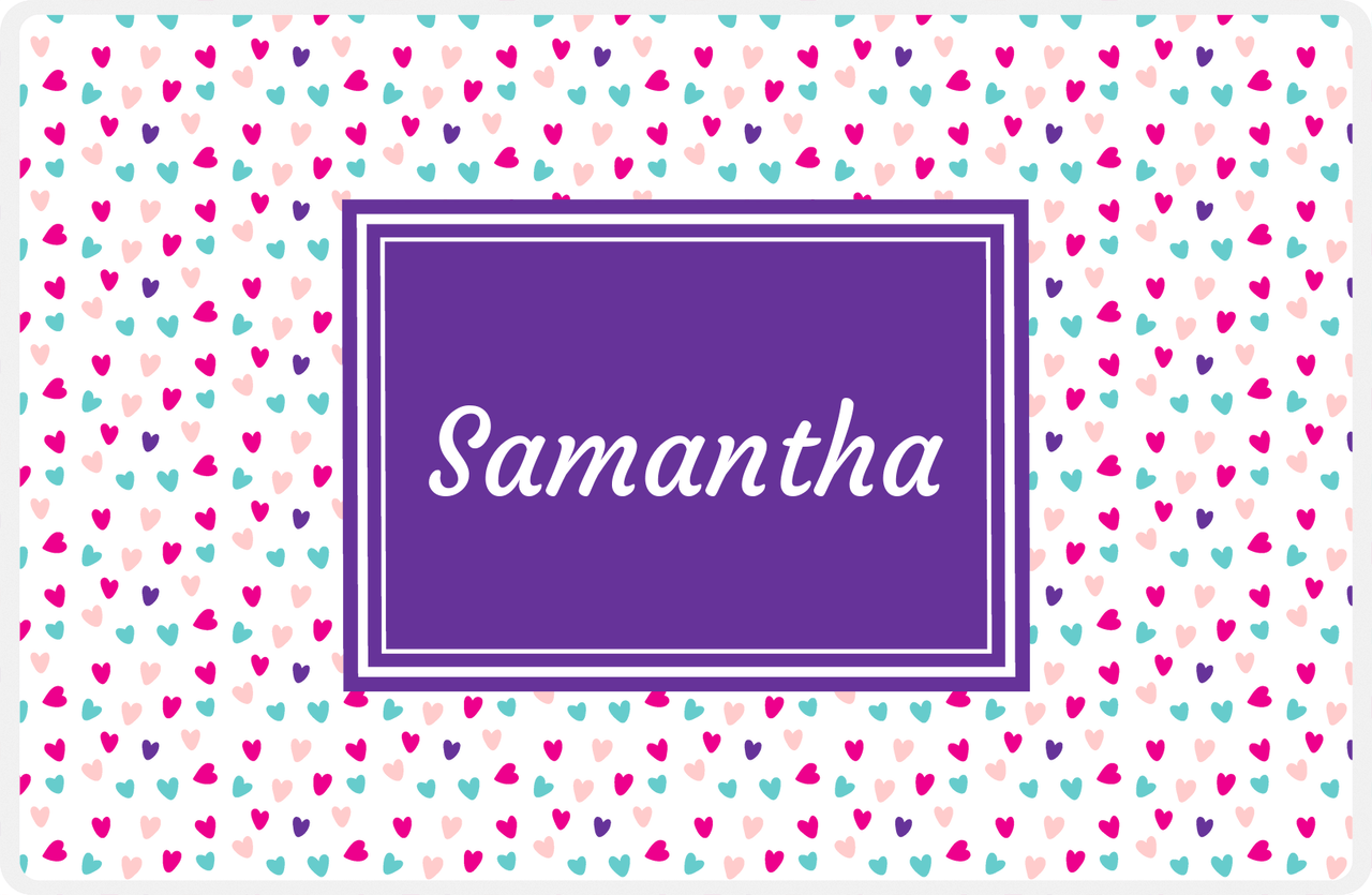 Personalized Valentines Day Placemat VI - Little Hearts - Rectangle Nameplate -  View