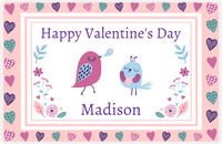 Thumbnail for Personalized Valentines Day Placemat VIII - Heart's Edge - Pink Background -  View