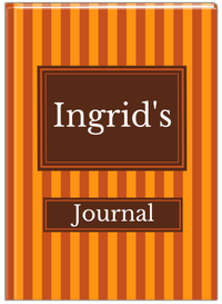 Thumbnail for Personalized Vertical Stripes I Journal - Shades of Orange - Rectangle Nameplate - Front View