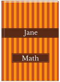 Thumbnail for Personalized Vertical Stripes I Journal - Shades of Orange - Ribbon Nameplate - Front View