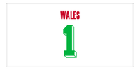 Thumbnail for Personalized Wales Jersey Number Beach Towel - White - Front View
