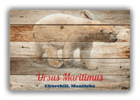 Thumbnail for Personalized Wood Grain Canvas Wrap & Photo Print - Polar Bear - Natural Wood - Front View