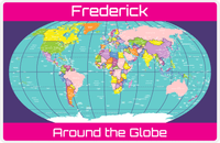 Thumbnail for Personalized World Map Placemat III - Teal Background -  View