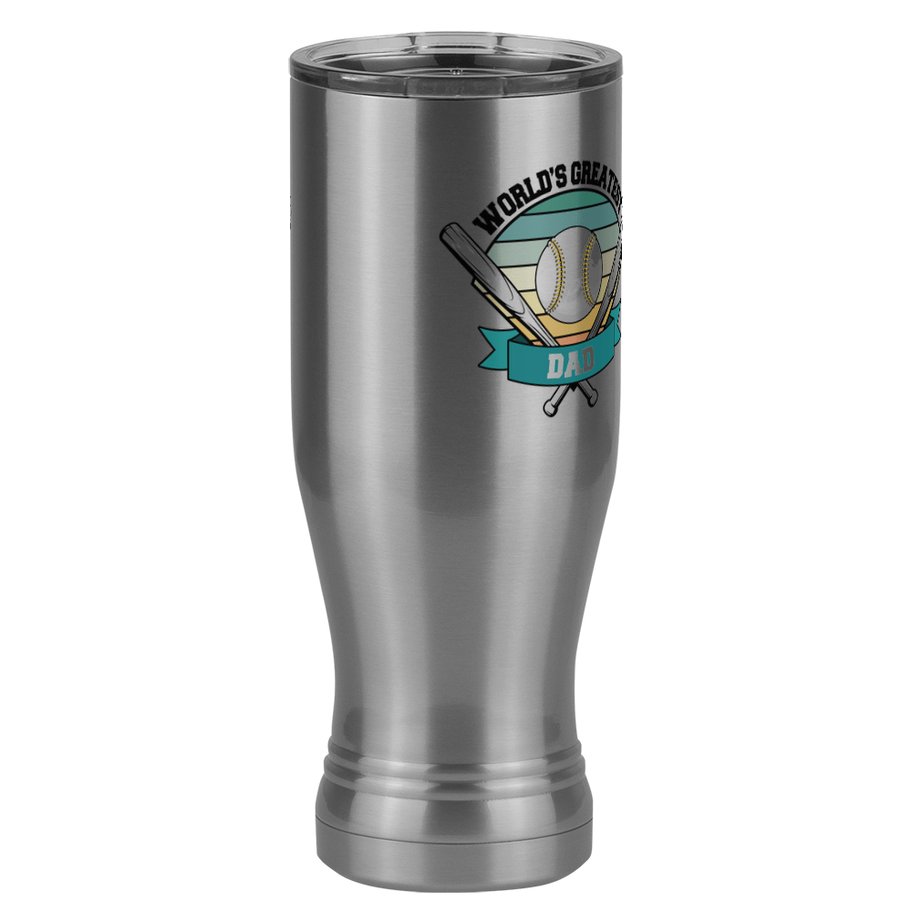 World's Greatest Dad Pilsner Tumbler (20 oz) - Baseball - Front Right View