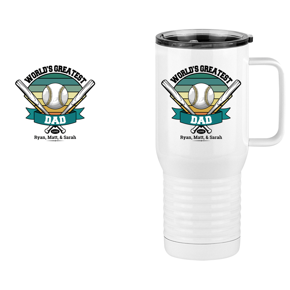 Personalized World's Greatest Travel Coffee Mug Tumbler with Handle (20 oz) - Design View