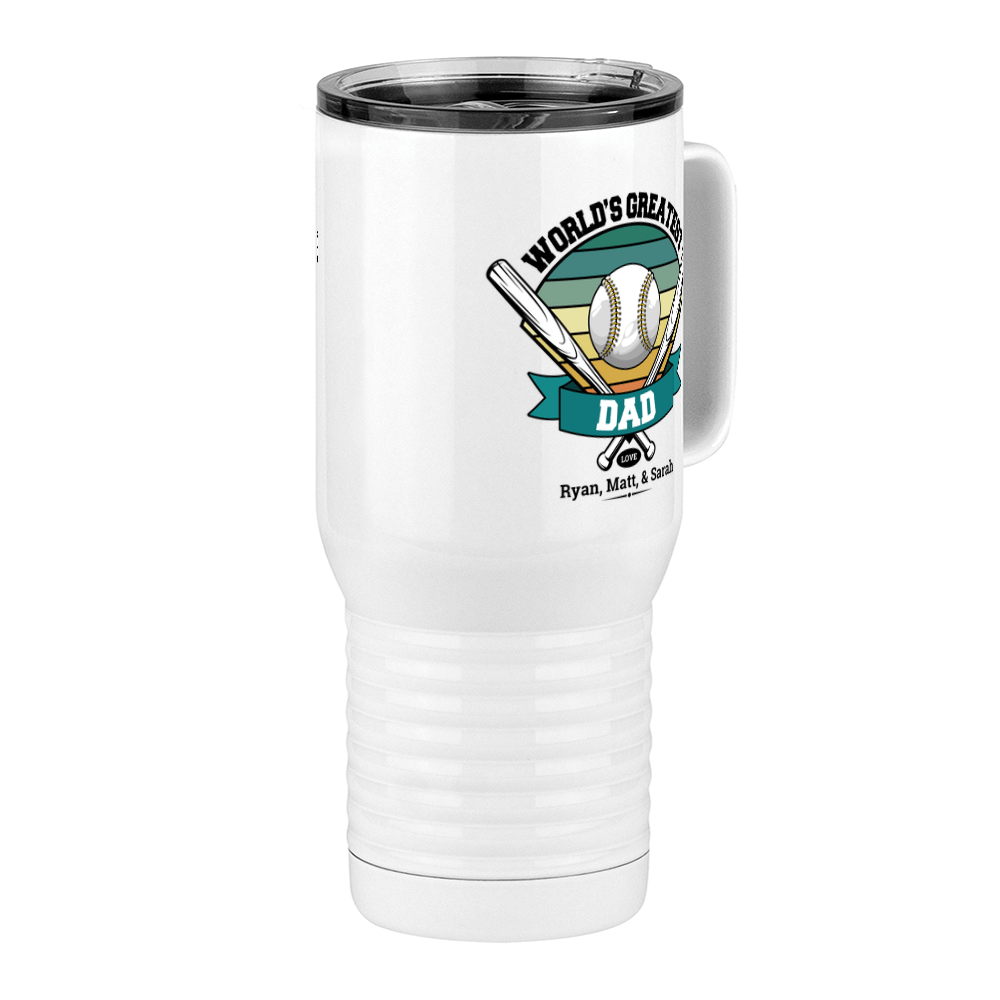 Personalized World's Greatest Travel Coffee Mug Tumbler with Handle (20 oz) - Front Right View
