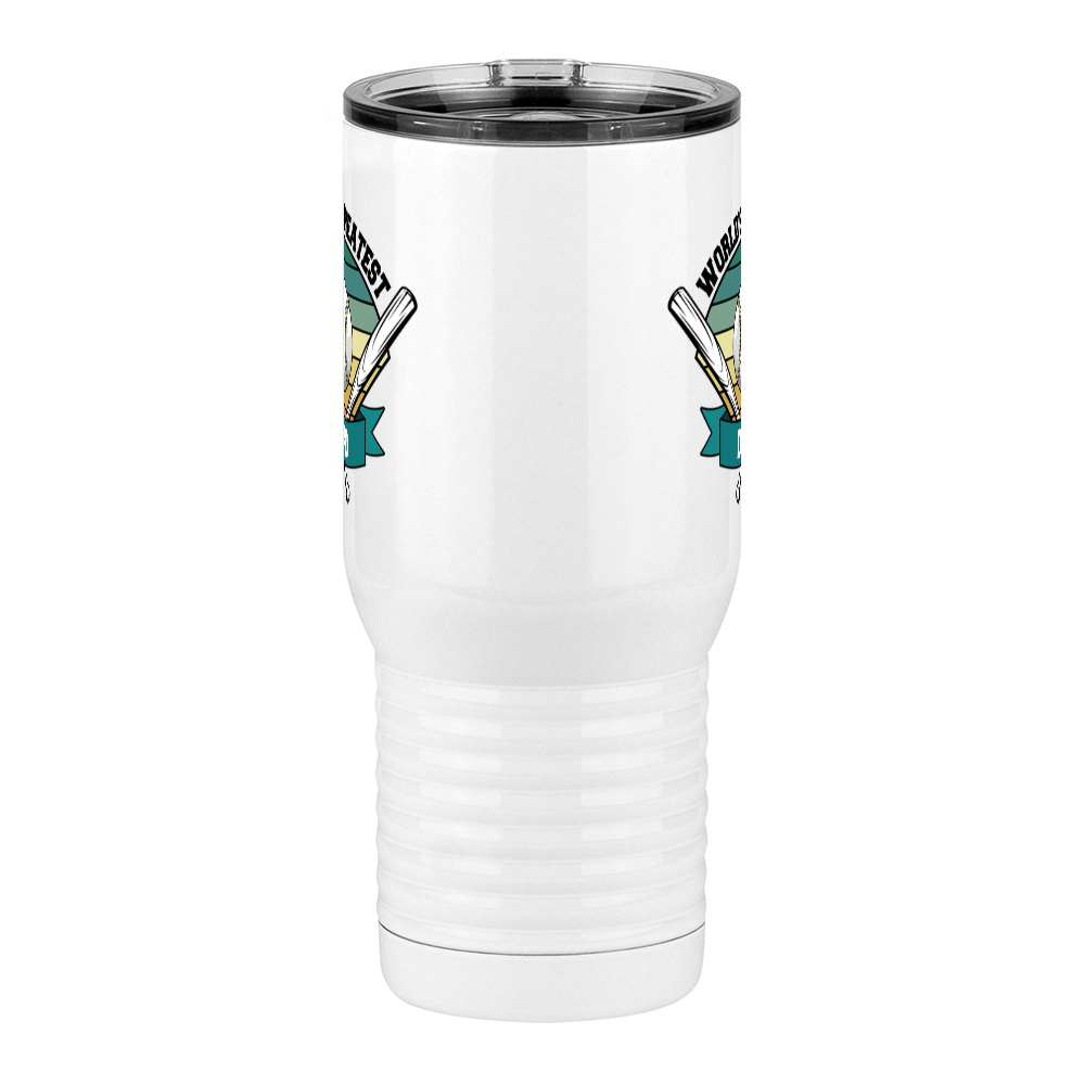 World's Greatest Dad Travel Coffee Mug Tumbler with Handle (20 oz) - Baseball - Front View