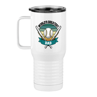 Thumbnail for World's Greatest Dad Travel Coffee Mug Tumbler with Handle (20 oz) - Baseball - Left View
