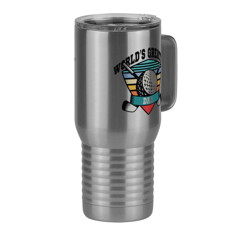 World's Greatest Dad Travel Coffee Mug Tumbler with Handle (20 oz) - Golf - Front Right View