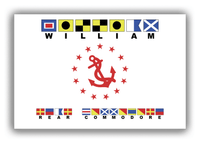 Thumbnail for Personalized Yacht Club Officer Canvas Wrap & Photo Print - Rear Commodore - Nautical Flags - Front View