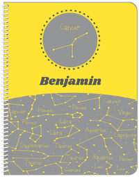 Thumbnail for Personalized Zodiac Sign Notebook - Constellation Circle - Cancer - Front View