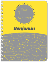 Thumbnail for Personalized Zodiac Sign Notebook - Constellation Circle - Pisces - Front View
