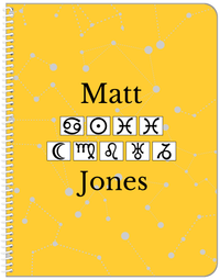 Thumbnail for Personalized Zodiac Sign Notebook - Zodiac Font - Front View