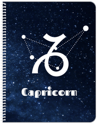 Thumbnail for Personalized Zodiac Sign Notebook - Night Sky - Capricorn - Front View