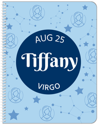 Thumbnail for Personalized Zodiac Sign Notebook - Constellation Circle - Virgo - Front View
