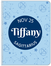 Thumbnail for Personalized Zodiac Sign Notebook - Constellation Circle - Sagittarius - Front View