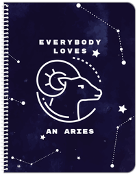 Thumbnail for Zodiac Sign Notebook - Everybody Loves an Aries - Front View
