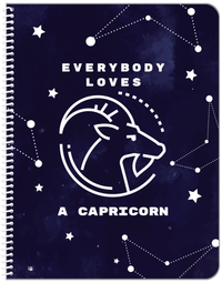 Thumbnail for Zodiac Sign Notebook - Everybody Loves a Capricorn - Front View