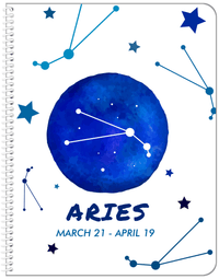 Thumbnail for Zodiac Sign Notebook - Date Range - Aries - Front View