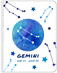 Thumbnail for Zodiac Sign Notebook - Date Range - Gemini - Front View