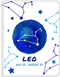 Thumbnail for Zodiac Sign Notebook - Date Range - Leo - Front View
